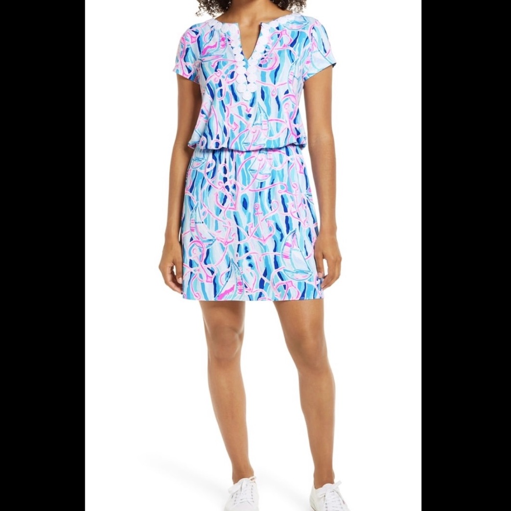 Lilly Pulitzer Rebel Skort Romper; Blue Reel Nauti
